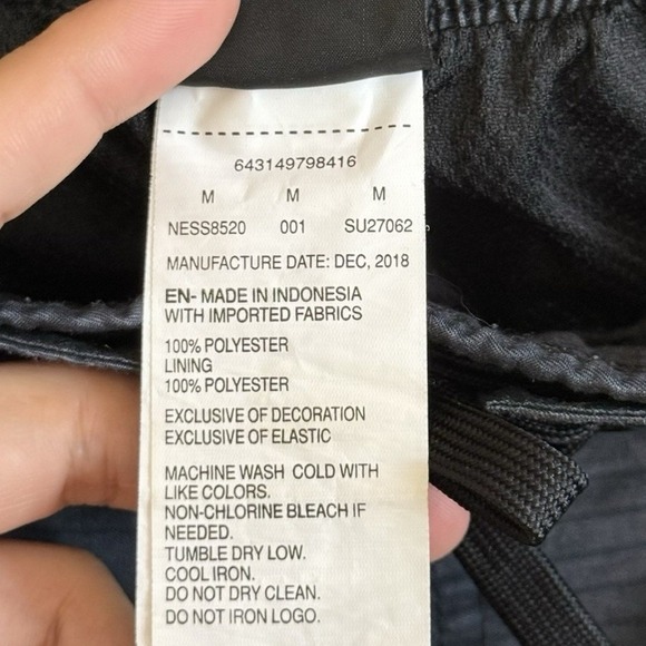 Nike Brief Lined Swim Black Gray Swoosh Drawstring Board Shorts Men's Sz M #450 - Picture 8 of 10